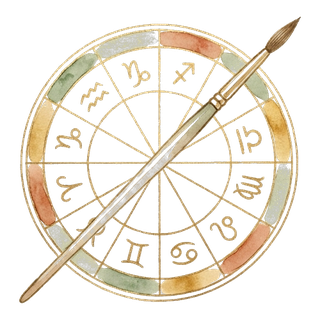 Mandala celeste com pincel
